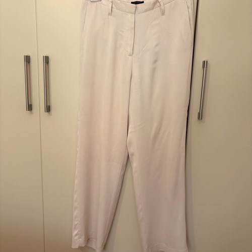 Massimo Dutti satin pants like new, ecru