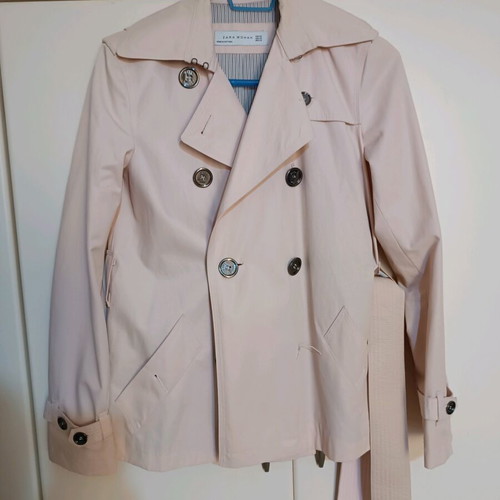 Zara pink trench coat like new, short spring jacket with lining