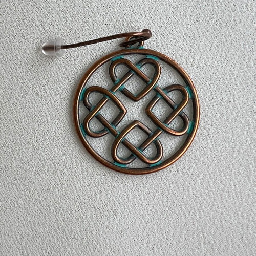 Vintage bronze Celtic knot dangle earrings new, brown