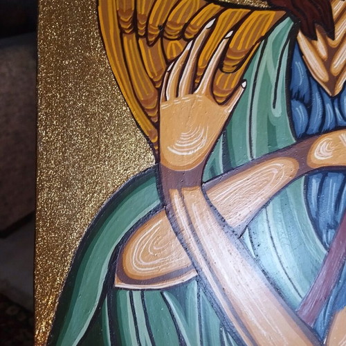 Icon of Saint John the Baptist like new, traditional egg tempera 45x33.5 cm