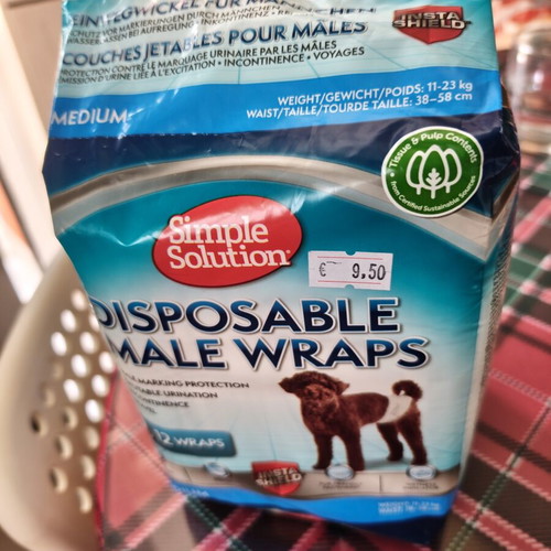Male dog diapers Medium Simple Solution, new, waist 38-58 cm