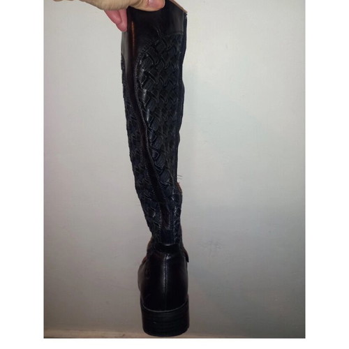 Gerry Weber leather boots with woven design and zebra accents