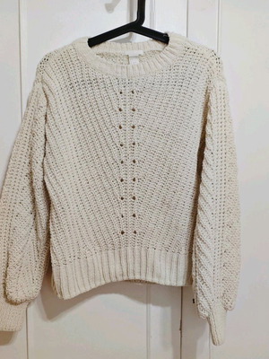 H&M knitted sweater like new, balloon-sleeve, size S