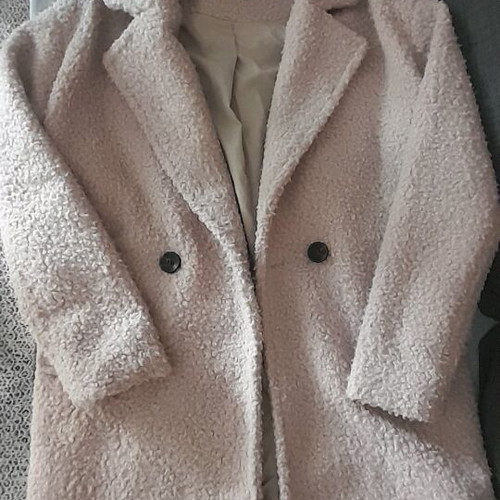 Teddy oversized coat Bershka like new, lined, cream color