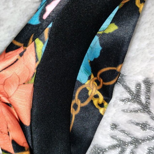 Satin style headband used, multicolor with flowers