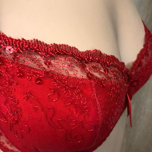 Bra size M/80D, red