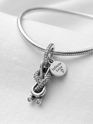 Pandora Charm Infinite Love ασημί, καινούργιο