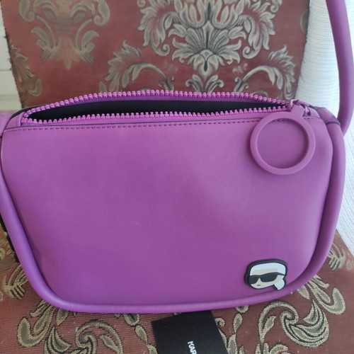 Karl Lagerfeld shoulder bag like new, purple, synthetic leather