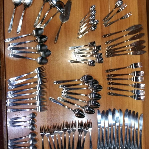 Rostfrei Esmeyer cutlery set used, 83 pieces stainless steel