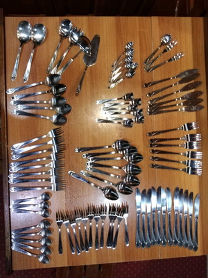 Rostfrei Esmeyer cutlery set used, 83 pieces stainless steel
