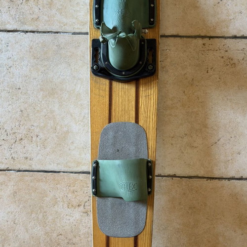 Reflex Mono 64 wooden water ski slalom board, 60s vintage