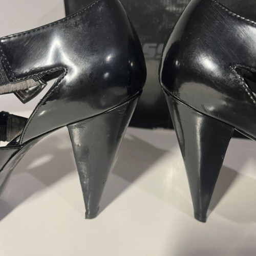 Miss Sixty black high-heeled shoes used, size 39, open sides and front