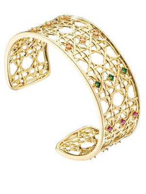 Loisir Basket Metal Gold-Plated Bracelet New with Multicolor Zircons