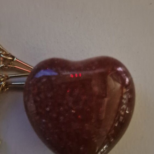 Necklace with goldstone heart