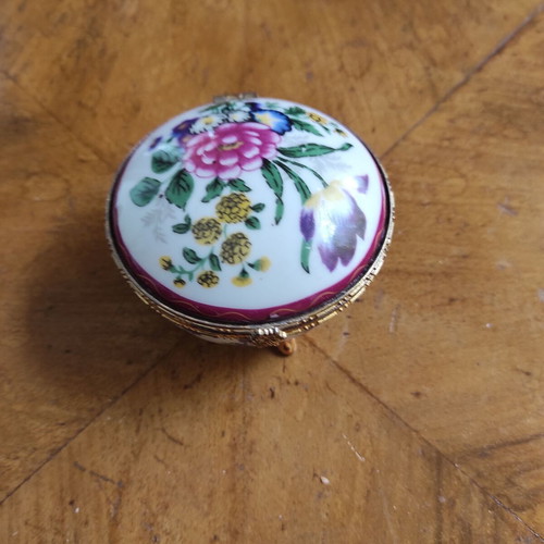 Vintage Limoge porcelain jewelry box used