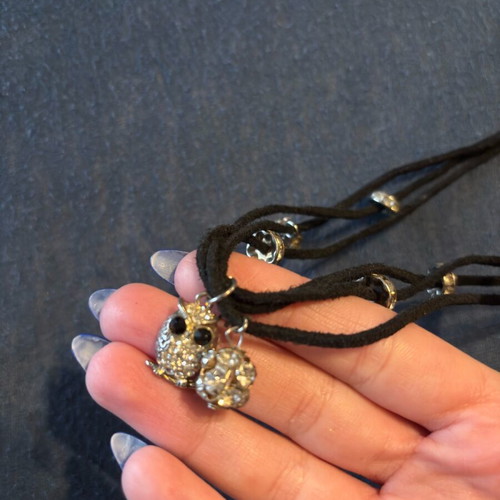 Necklace with cords and gold charms like new stainless steel