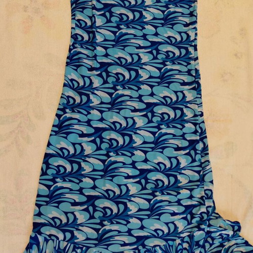 Dress with straps like new, blue and white, asymmetric hem