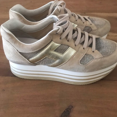 Hogan women's sneakers with 5 cm flatform used, size 38.5