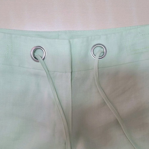 Marks & Spencer linen pants in light pistachio, like new, size 14 UK