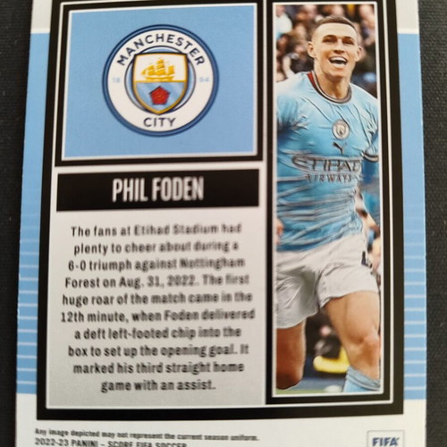 Panini Score FIFA Soccer 2022-23 Silver Phil Foden Card No 183 like new