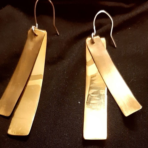 Iris Earrings new, silver 925 with copper, handmade