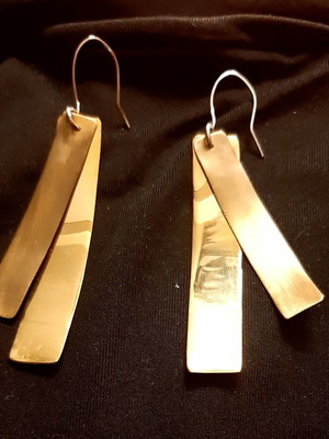Iris Earrings new, silver 925 with copper, handmade