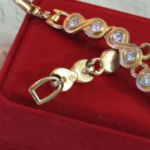 Swarovski infinity crystal bracelet faux vintage used, wrist size 18cm