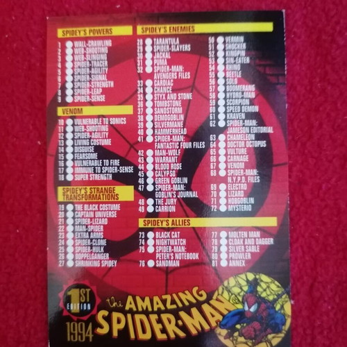 Fleer The Amazing Spider-Man 1994 card like new