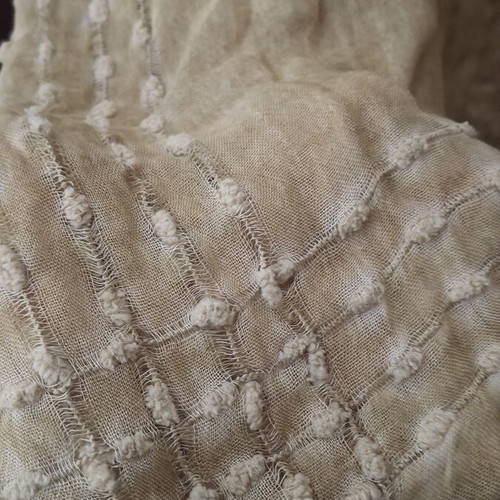 Pashmina scarf new, beige and ochre color with patterns
