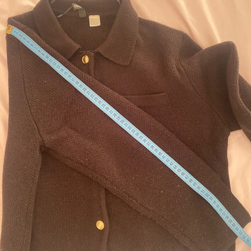H&M cardigan used, black with gold buttons, size L