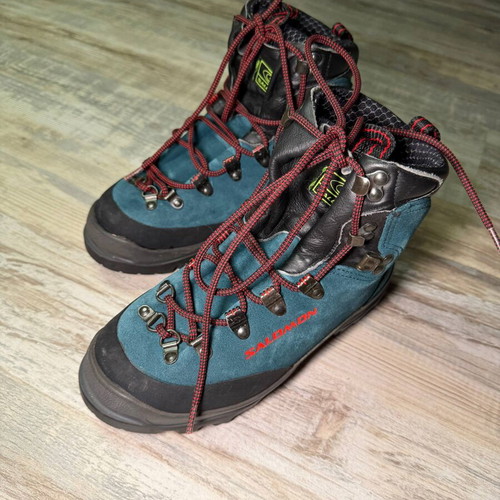 Salomon Super Mountain hiking boots, blue suede leather, US 5.5 EU 36 2/3