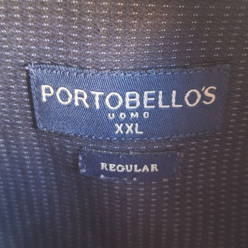 Portobello's XXL Men's Regular Fit Navy Blue Cotton Shirt with Micro Pattern