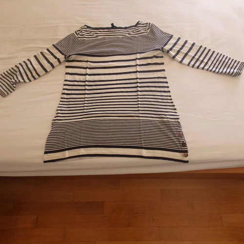 Massimo Dutti striped blouse used, size M, white and blue