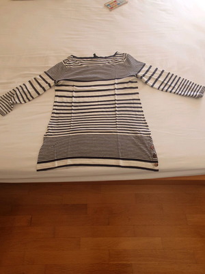 Massimo Dutti striped blouse used, size M, white and blue
