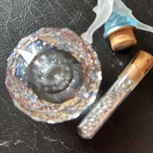 Swarovski decorative jar with two dolphins and crystals new
