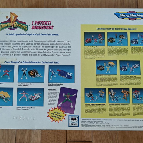 Micromachines Mighty Morphin Power Rangers Dinozord set like new 1994 edition