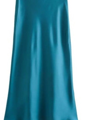 Satin skirt Zara like new, blue, size large