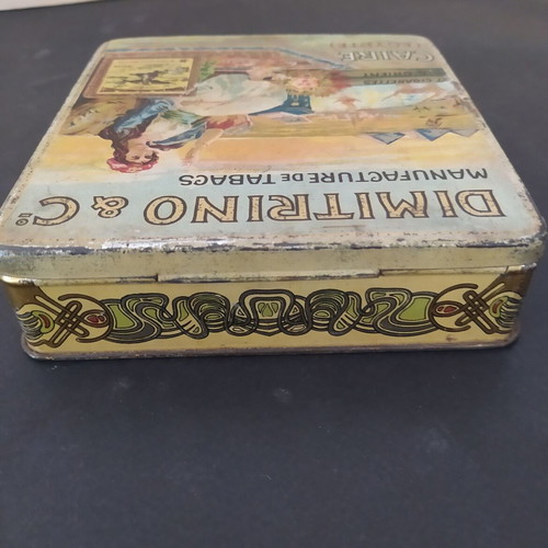 Dimitrino 1910s cigarette tin box, art nouveau style