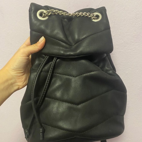 Bershka backpack used, black color