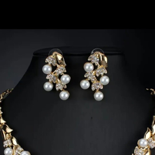 Steel necklace and earrings set new
