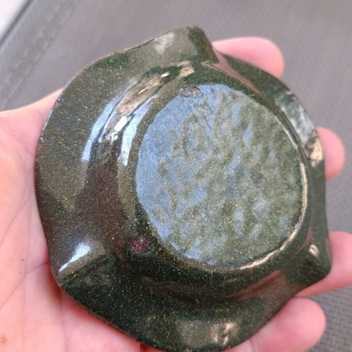 Vintage copper ashtray decorated with hand enamel