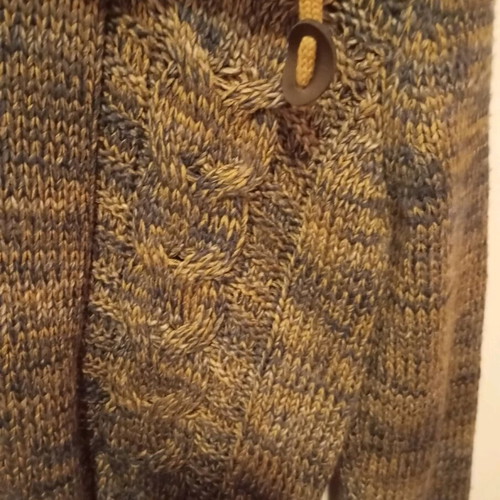 Leaf hooded sweater used gray and beige size S