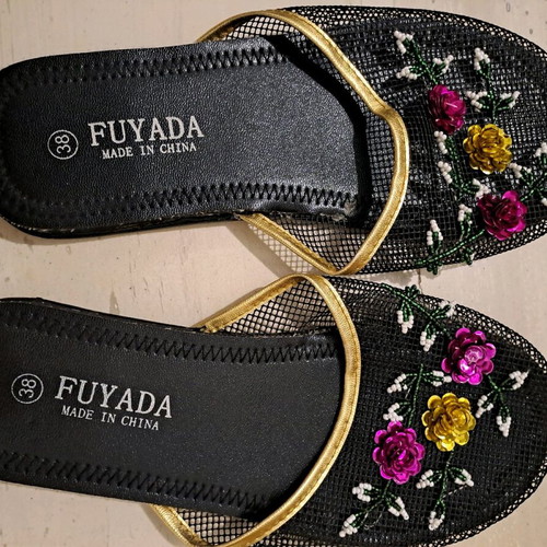 Pasoumaki slippers new, size 38, black and light blue