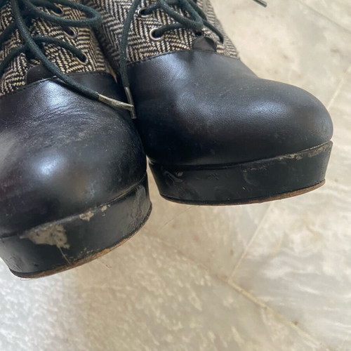 Roberto Venuti ankle boots used, size 39, fabric and faux leather