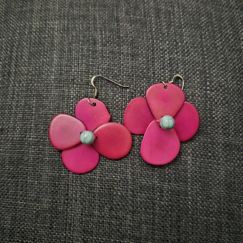 Earrings from Brazilian seed like new with 925 silver hook