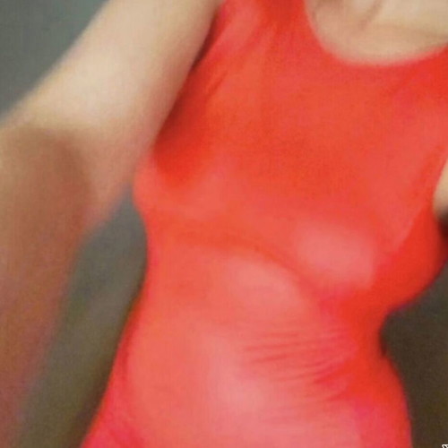 Bubblegun coral latex dress