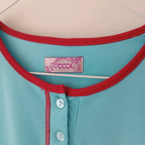 Women’s pajama shirt blue with cat design like new, size S