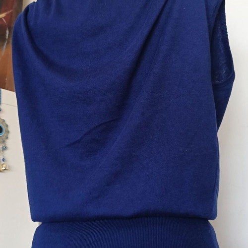 Buttignol sleeveless draped blouse like new, silk and cotton, size L