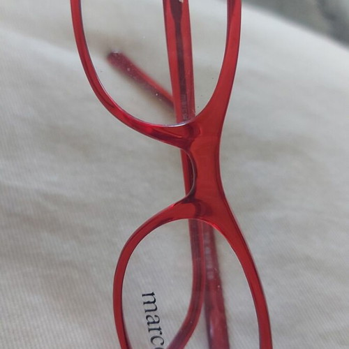 Vintage red oval eyeglass frame, Italian