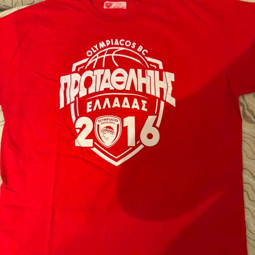 Olympiacos Basketball Championship 2016 T-shirt, authentic XL